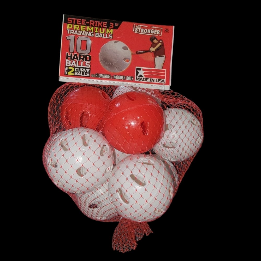 Stee-Rike 3:  10pk  Professional  Premium Training Balls w 2 Curve Balls